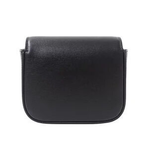 Celine Shiny Bag Calfskin Crossbody Triomphe Plain Black Claude Shoulder Logo